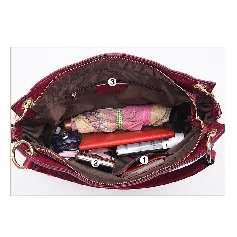 Wholesale fashion genuine leather tote bag women travel large capacity shoulder handbags