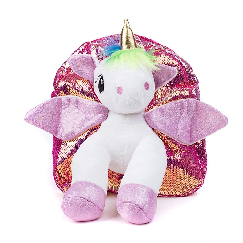 Plush unicorn cartoon kindergarten school bag cute children small backpack girl backpack