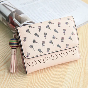 Small women wallet 2019 pu leather money clip wallet coin purse cute ladies wallets and purses