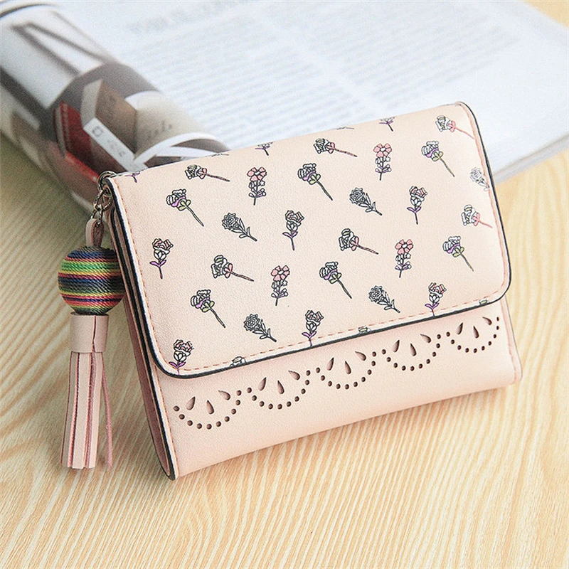 Small women wallet 2019 pu leather money clip wallet coin purse cute ladies wallets and purses