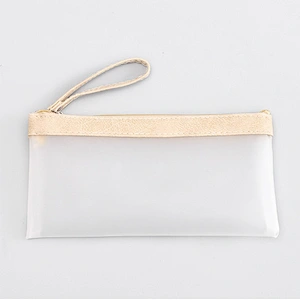 Korean Stationery Transparent Matte Pencil Bag Simple Jelly Plastic Color Matching Student Pencil Case
