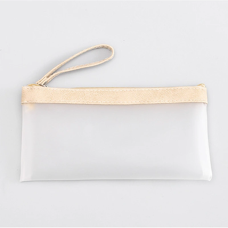 Korean Stationery Transparent Matte Pencil Bag Simple Jelly Plastic Color Matching Student Pencil Case