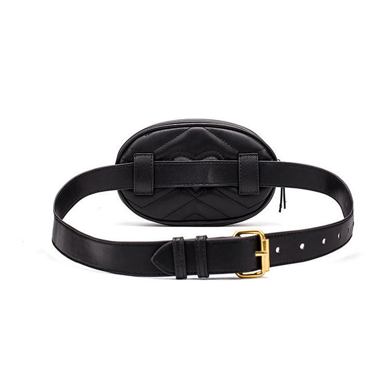 Custom fashion sport running waist bag pu leather ladies fanny pack wholesale