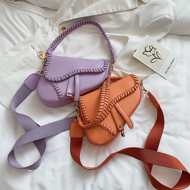 Women's high quality double strap PU leather shoulder bag 2021 fashion shoulder bag women's saddle bag