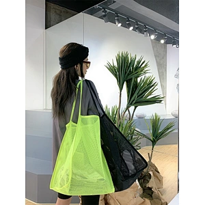 Fashion Large Soft Shoulder Bag Women Solid Color Portable Durable Shopping Tote Bag
