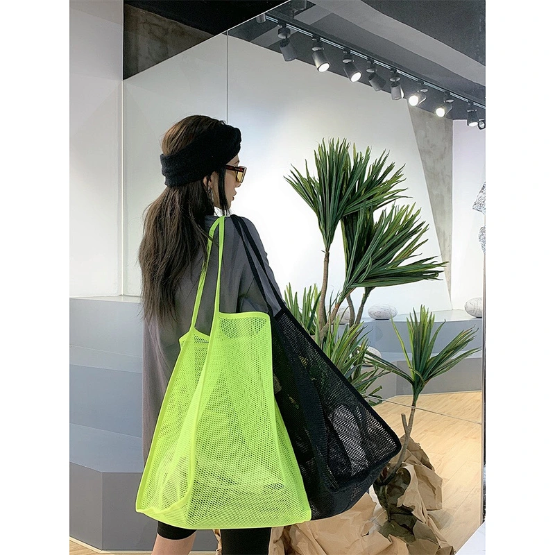 Fashion Large Soft Shoulder Bag Women Solid Color Portable Durable Shopping Tote Bag