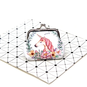 Factory wholesale unicorn print coin purse cartoon creative lady purse