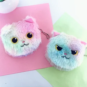 HoFactory new colorful plush coin purse girl storage coin bag round zipper mini bag for girls