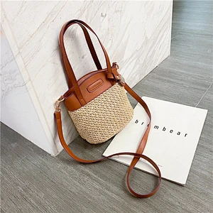 Ins Popular Small Straw Bag 2020 Woven Portable Female Vacation Rattan Bag Messenger Bag