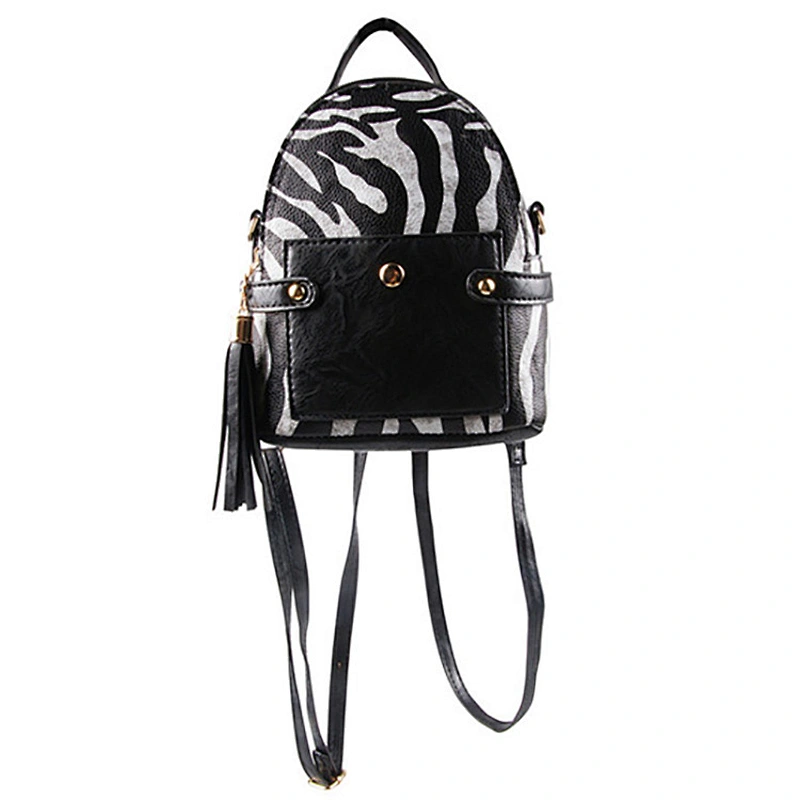 Custom High Quality New Trend Mini Backpack Black Leather Backpack Women
