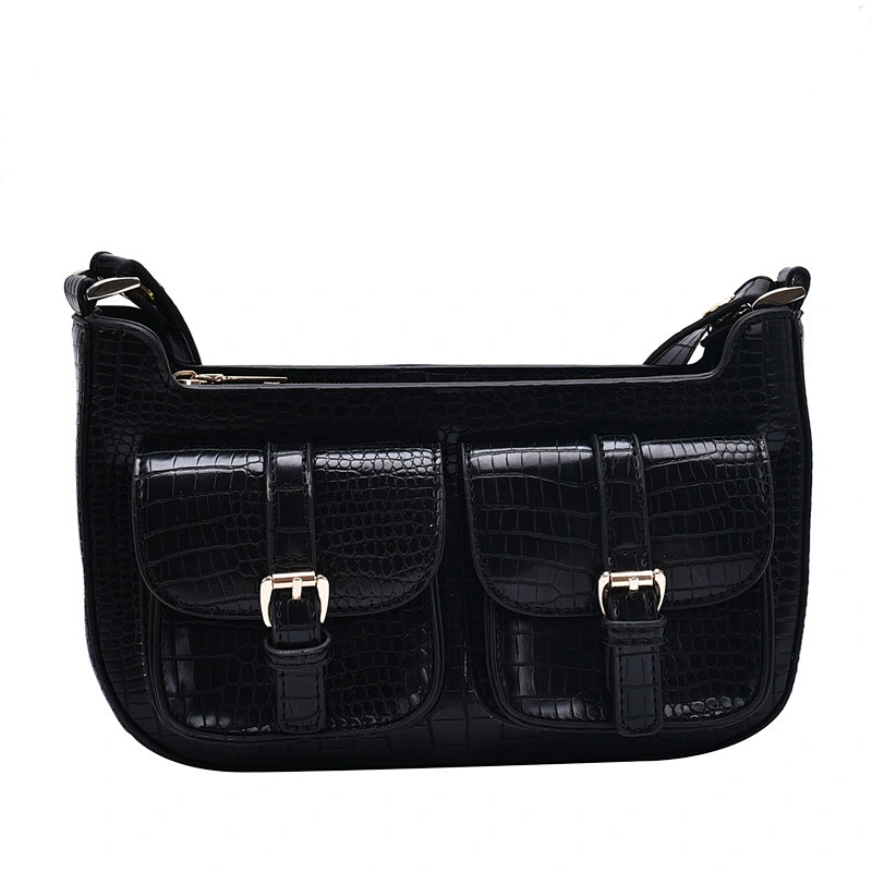 Retro Crocodile Pattern Simple Underarm Bag 2020 Summer New One Shoulder PU Leather Bag