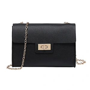 Female Pu Leather Wholesales Prices Crossbody Bag Latest Fashion Metal Lock Hard Ware Chain Colorful Shoulder Crossbody Bag