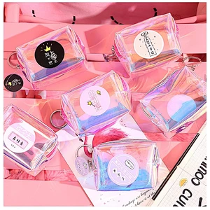The new 2020 Korean version of the storage female laser mini coin purse cute student translucent multifunctional small bag