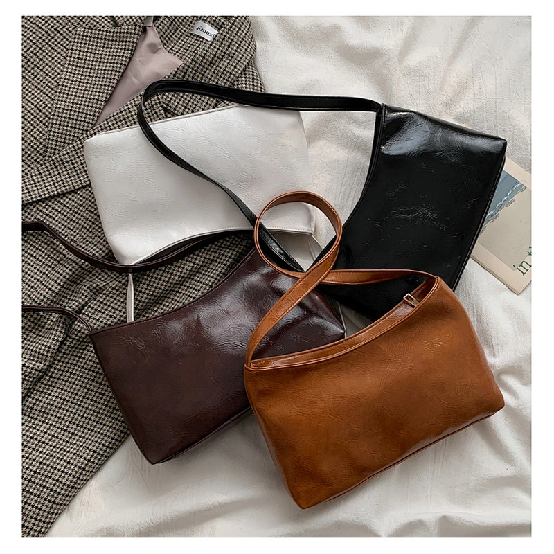 Classic Solid-Color Patent Leather One-Shoulder Bag Women Tote Bag New Women Underarm Bag Shoulder Handbag