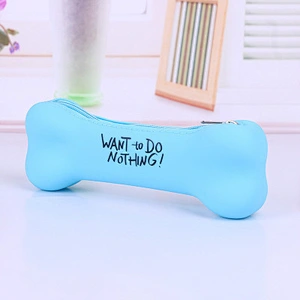 Creative 2021 New Candy Hand Holding Coin Purse Student Stationery Bag Fruit Color Bone-Shaped Silicone Pencil Case