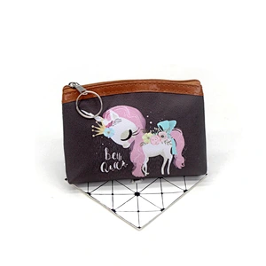 Factory direct cartoon unicorn coin purse cute pegasus children key coin purse mini wallet