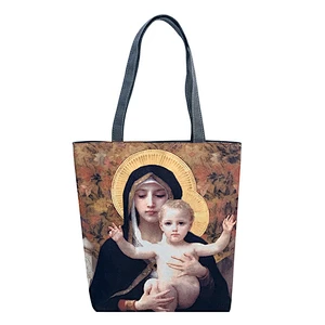 2019 New Arrivals Handbags Women Custom Printed Durable Canvas Shopping Sling Bag