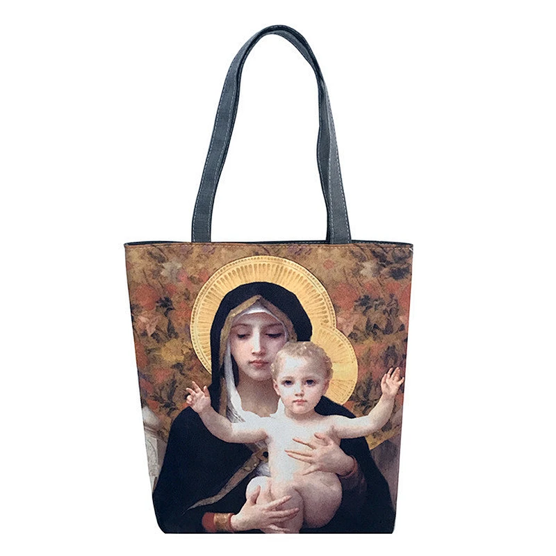 2019 New Arrivals Handbags Women Custom Printed Durable Canvas Shopping Sling Bag