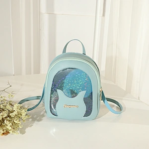 New Style Minimalist Transparent Jelly Color PVC Double Shoulder Backpack Mini Waterproof Portable Girls Backpack