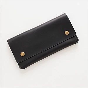 Hot Sale Women Girls Fashionable Professional Genuine Leather Business Wallet with Zipper