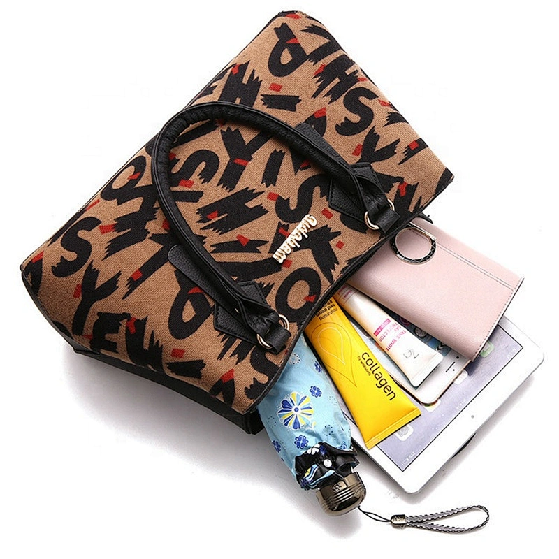 New Fashion Fancy Cheap PU Leather shoulder wholesale  women letter  leopard print handbags