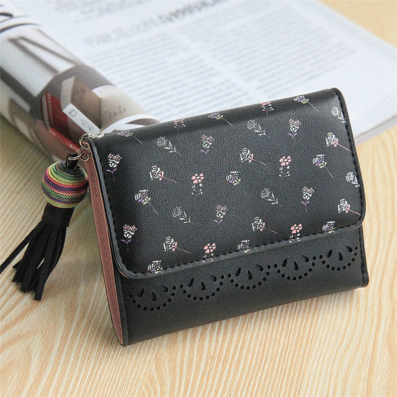 Small women wallet 2019 pu leather money clip wallet coin purse cute ladies wallets and purses