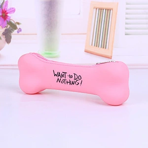 Creative 2021 New Candy Hand Holding Coin Purse Student Stationery Bag Fruit Color Bone-Shaped Silicone Pencil Case