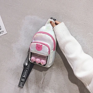 Fashion Holographic Leather Women Chest Bag Custom Design Laser Bag Sling Shoulder Bag