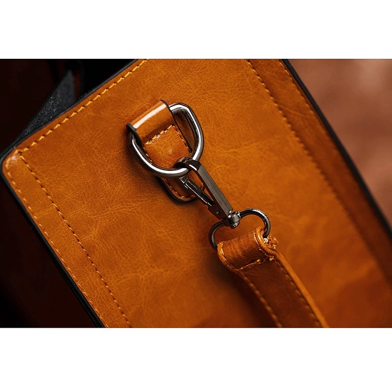 Oil Wax Leather Luxury Handbag Designer Lady Vintage Leather Handbag