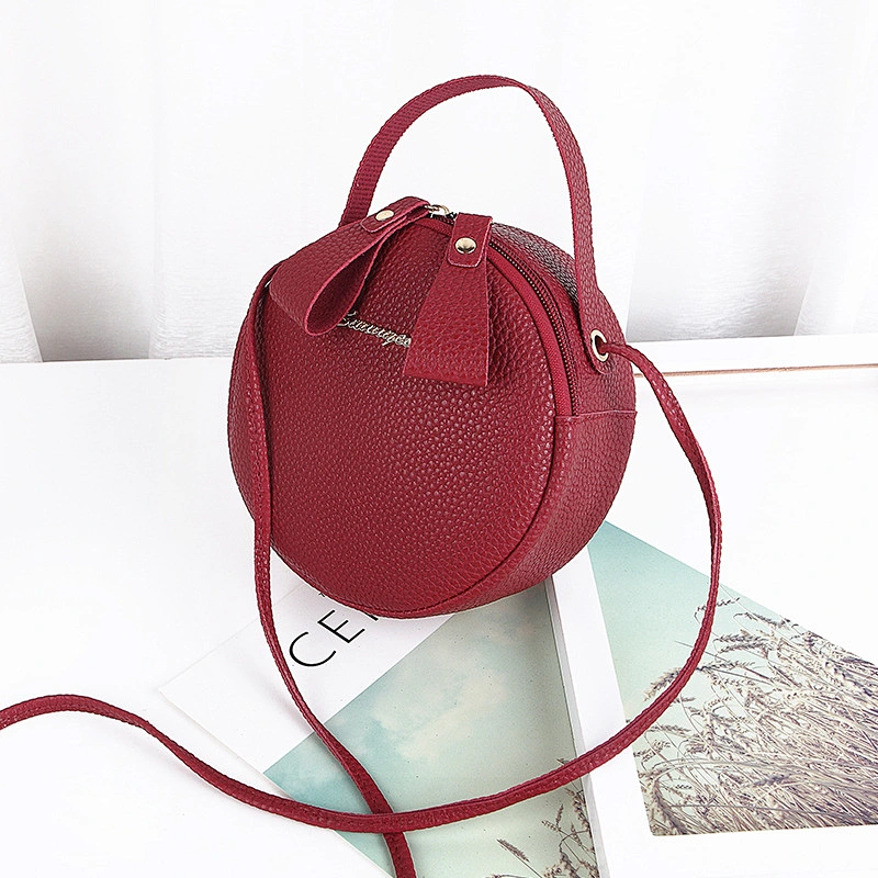 Summer New Designer Mini Round PU Leather Cute Crossbody Bag Women Handbag