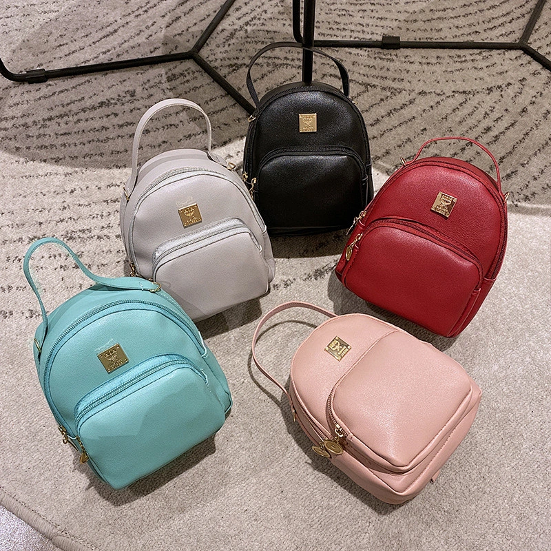 Mini Women's shoulder bag Ladies Handbags PU Leather Candy Colors Popular Shape Girls Crossbody Bag Daypack