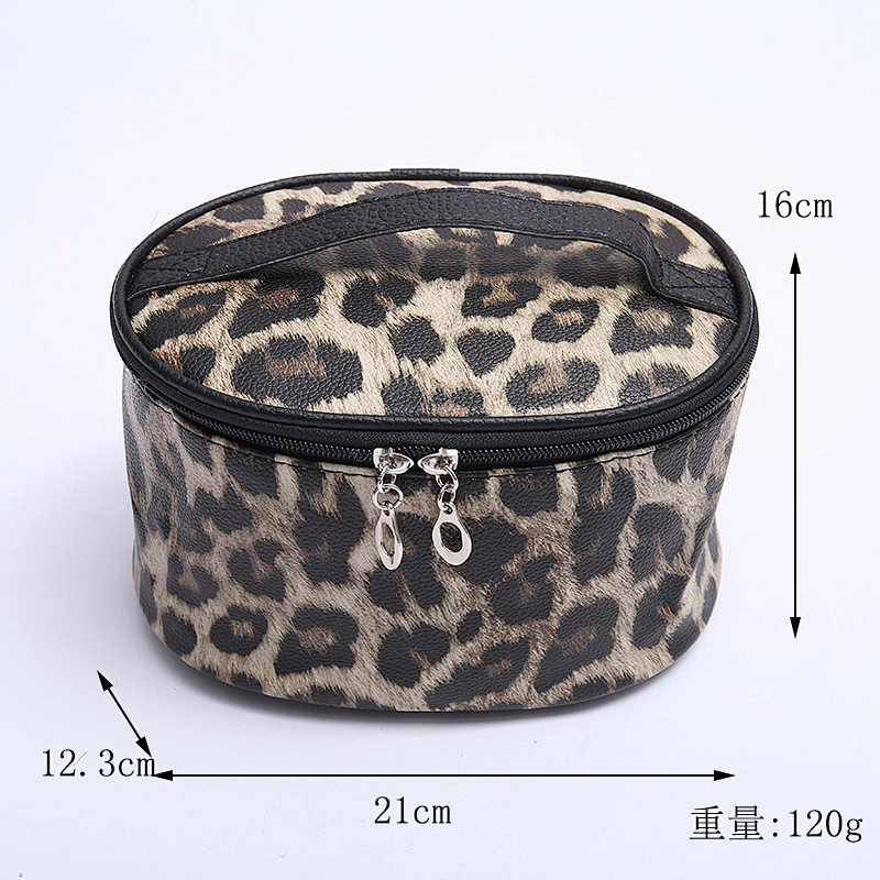 Fashion Wild Girl Storage Bag Travel Bag Leopard Pattern Print Portable Cosmetic Bag