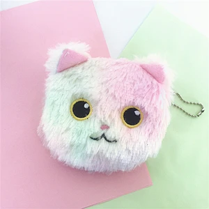 HoFactory new colorful plush coin purse girl storage coin bag round zipper mini bag for girls