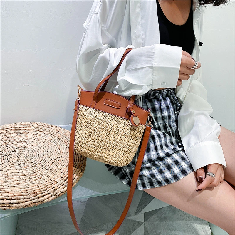 Ins Popular Small Straw Bag 2020 Woven Portable Female Vacation Rattan Bag Messenger Bag
