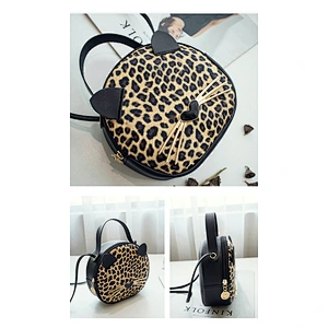 Wholesale Women 2020 New Small Bag Korean Style Crossbody Bag Cute Cat Pattern Trendy Small Round Bag