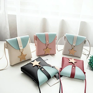 Factory Direct Lucky Star Bucket Coin Purse Little Girl Tassel Shoulder Phone Bag Messenger Bag