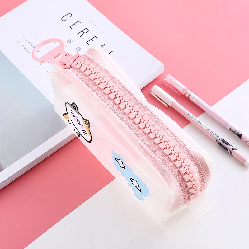 Wholesale Kids Cute Big Zipper Pencil Case Student PVC Storage Organizer Cartoon Unicorn Pen Bag