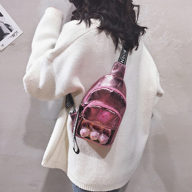 Fashion Holographic Leather Women Chest Bag Custom Design Laser Bag Sling Shoulder Bag