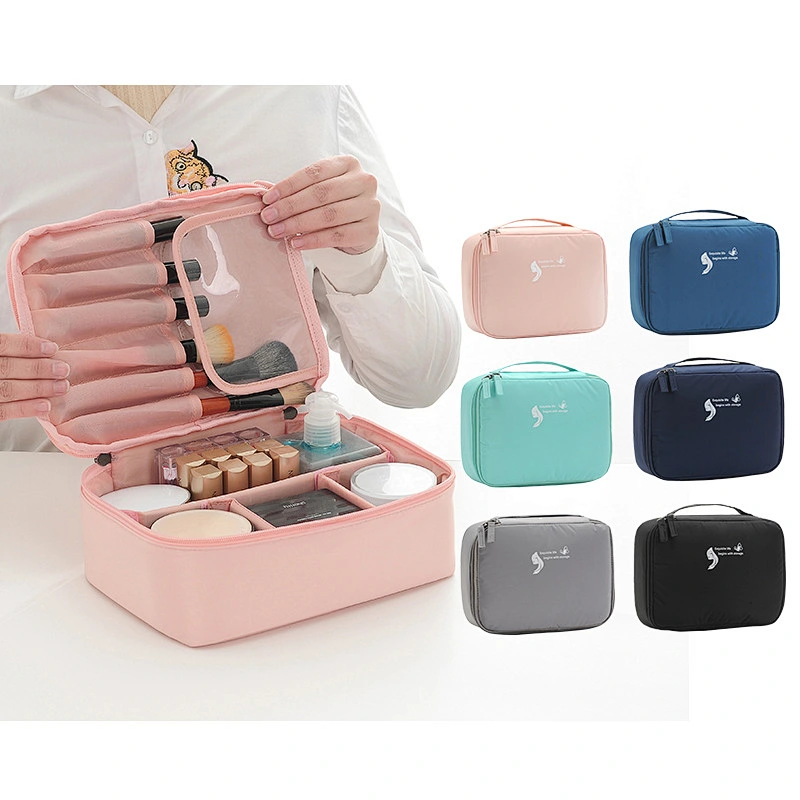 2020 New Memory Fabric Travel Cosmetic Bag For Make Up Women Men Makeup Cosmetic Bags Cases