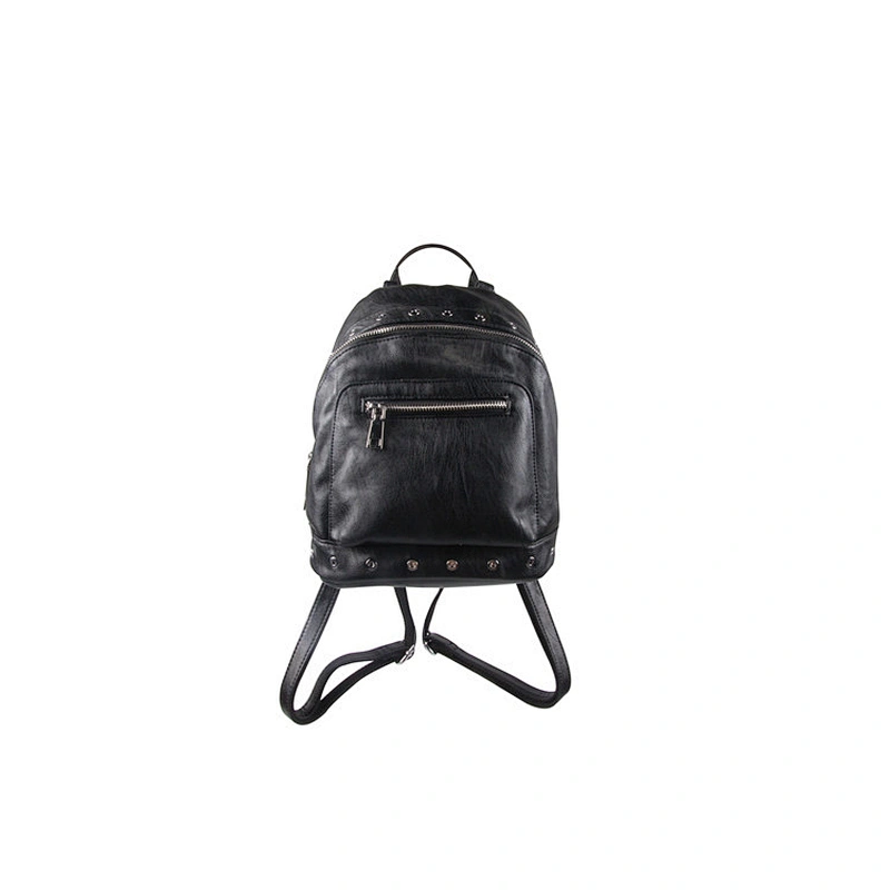 Women Black Backpack With 1 Cell Phone Pocket ,1 Zipper Pocket