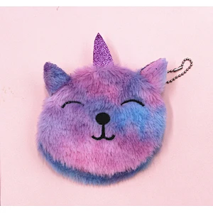 Hot selling unicorn cartoon coin purse children cat plush cute coin purse key pendant bag
