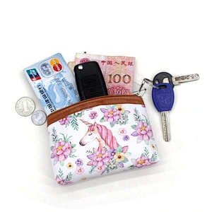 Factory direct cartoon unicorn coin purse cute pegasus children key coin purse mini wallet