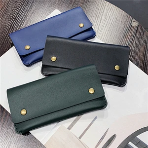 Hot Sale Women Girls Fashionable Professional Genuine Leather Business Wallet with Zipper