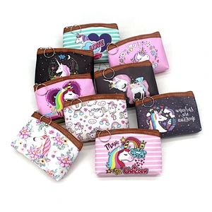 Factory direct cartoon unicorn coin purse cute pegasus children key coin purse mini wallet