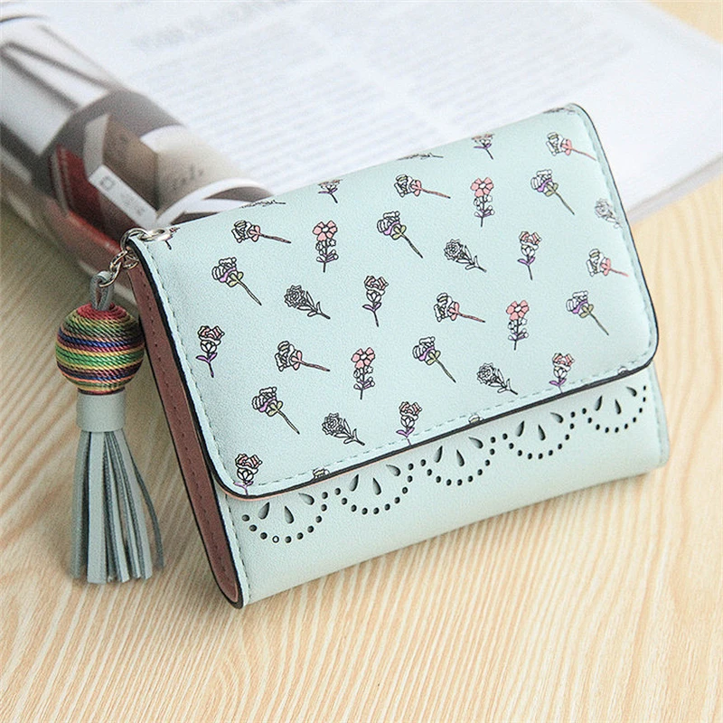 Small women wallet 2019 pu leather money clip wallet coin purse cute ladies wallets and purses