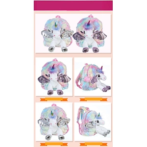 12 Inches Children Cute Unicorn Cartoon Plush Backpack Girl Leisure Travel Bag Kids Toddler Plush Backpack