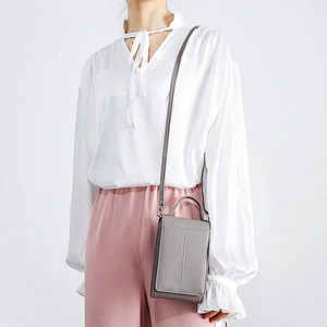 Simple Style Women PU Leather Crossbody Cell Phone Bag with Shoulder Strap Magnetic Button