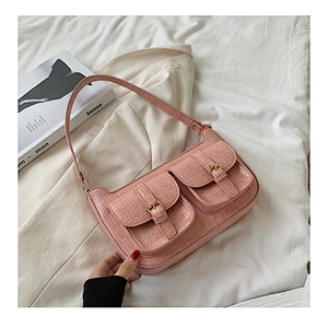 Retro Crocodile Pattern Simple Underarm Bag 2020 Summer New One Shoulder PU Leather Bag