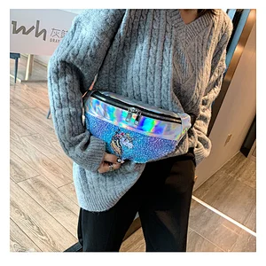 2021 New Fashion Waist Bag Creative Laser Sequins Children Unicorn Shoulder Diagonal Sequin Bag Women