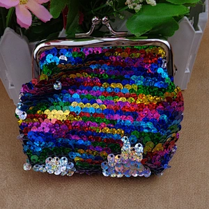 Factory direct sale new sequin coin purse cute series shiny shell buckle bag